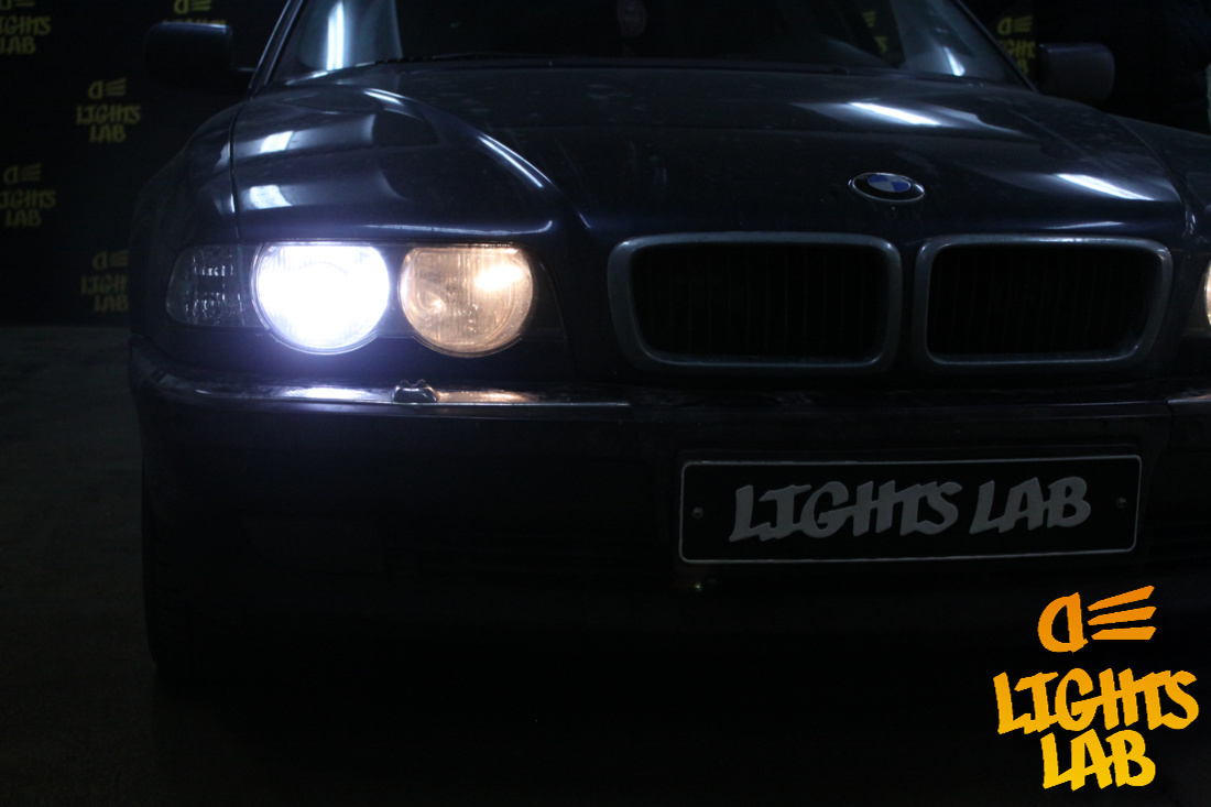 BMW E38 — замена линз биксеноновые и ремонт фар